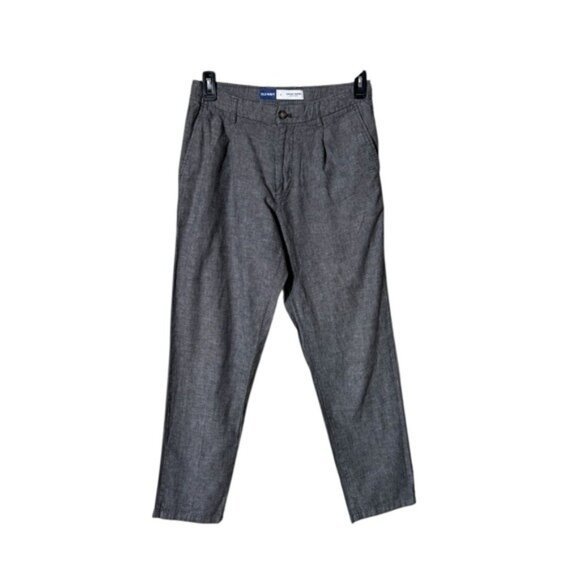 Old Navy Men’s Loose Taper Linen-Blend Ankle Pants Medium Preppy Grey Vacation - Picture 3 of 9